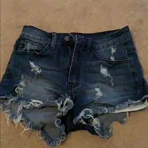 Dark wash jean shorts